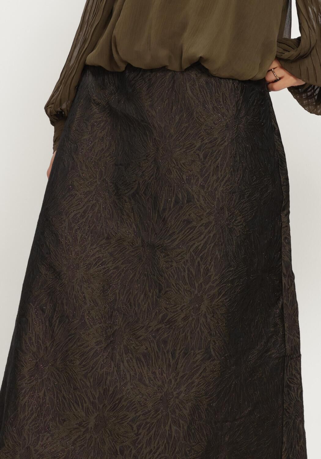 Groene Y.A.S. Midirok YASLEROC HW ANKLE SKIRT - large