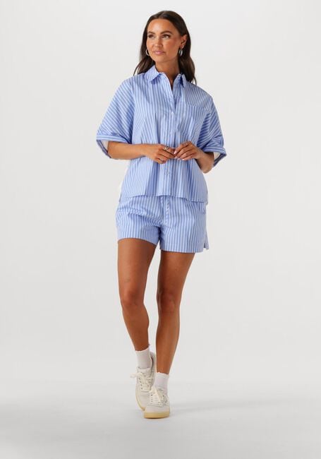 Blauwe CATWALK JUNKIE Blouses SHORT SLEEVE BLOUSE WITH GRAPHIC - large