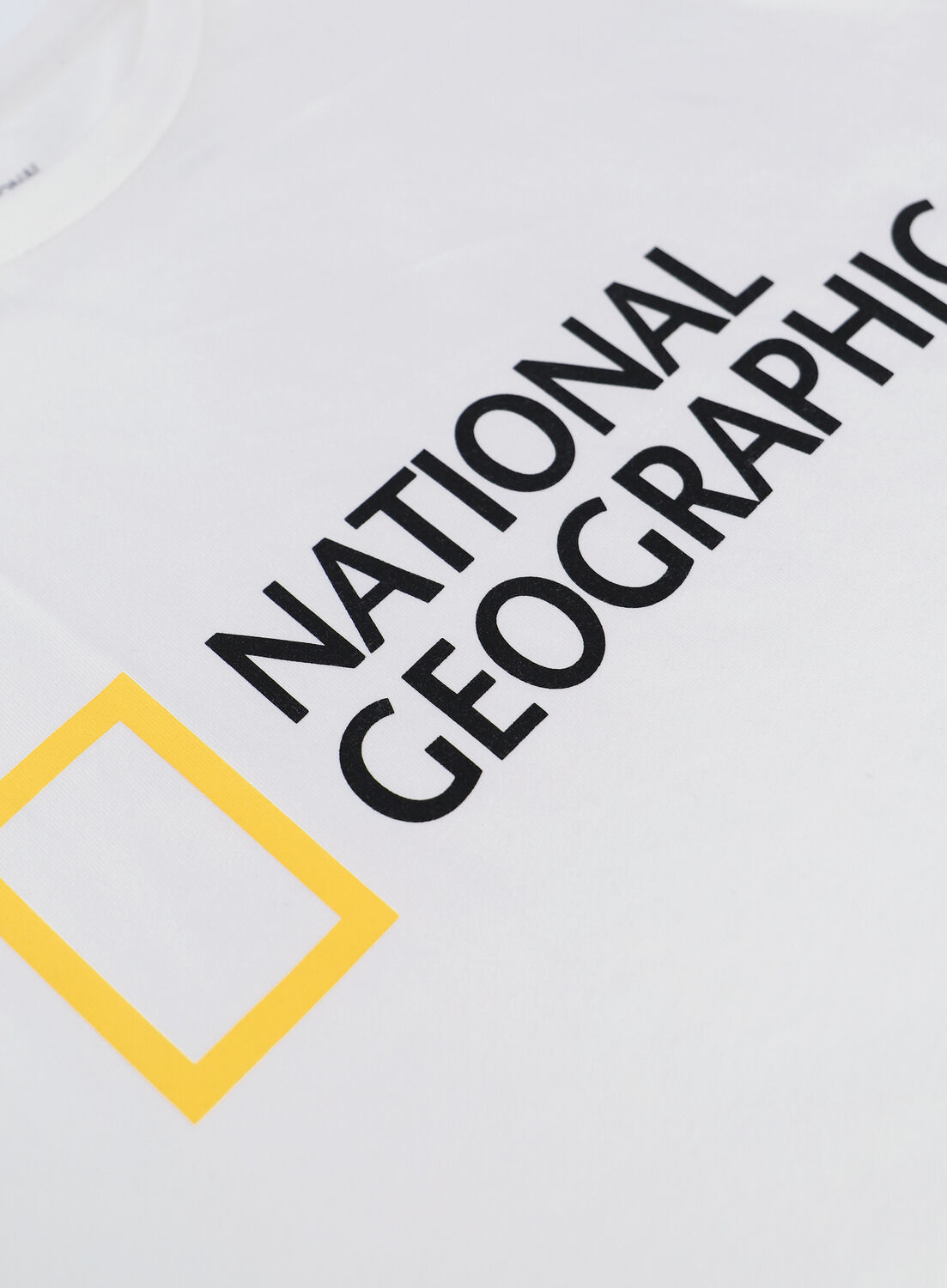 Witte NATIONAL GEOGRAPHIC T-shirt UNISEX T-SHIRT WITH BIG LOGO - large