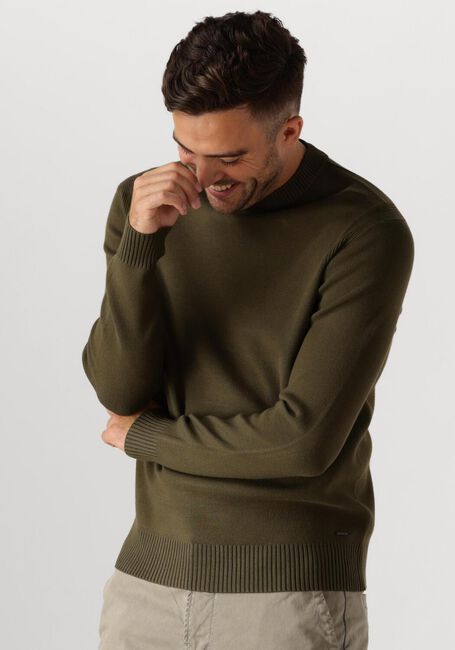 Groene DSTREZZED Trui FELL MOCK NECK - large