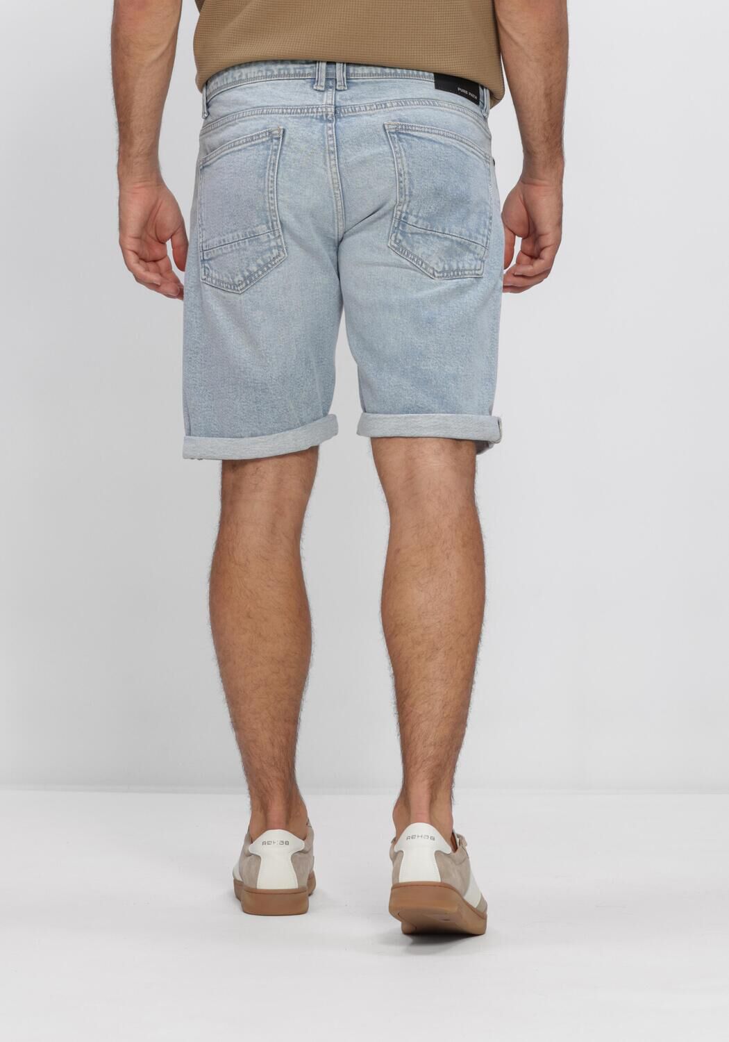 Lichtblauwe PURE PATH Shorts THE MILES SLIM FIT SHORT - large