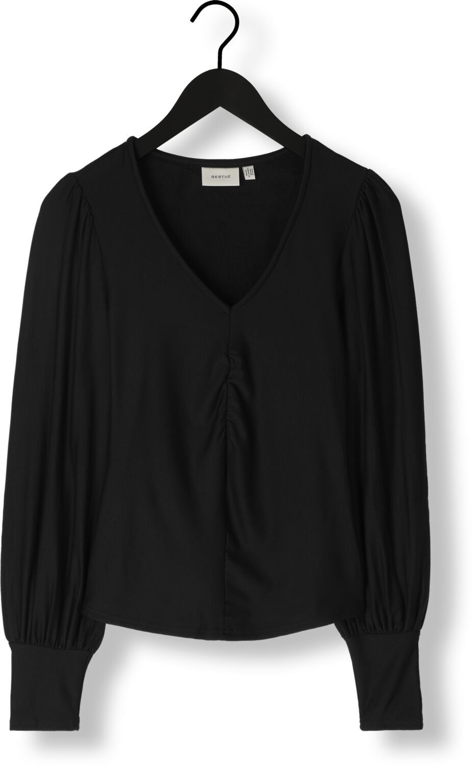 GESTUZ Dames Blouses Rifagz V-neck Blouse Zwart