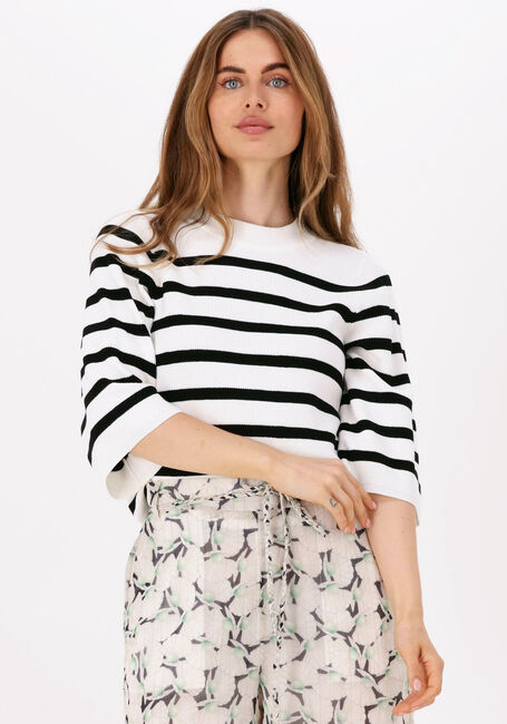 Witte NEO NOIR Trui MINKA STRIPE KNIT BLOUSE - large