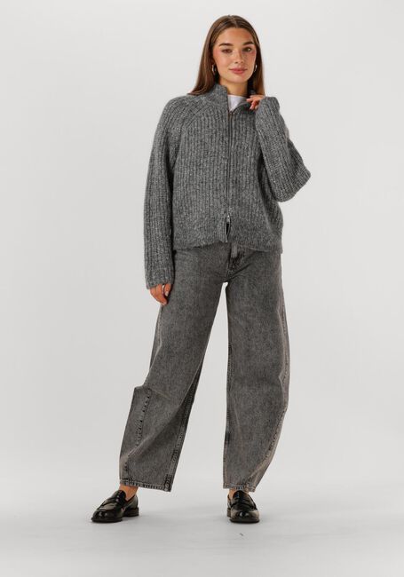 Grijze SELECTED WOMEN Vest SLFANJULI LS KNIT ZIP CARDIGAN - large