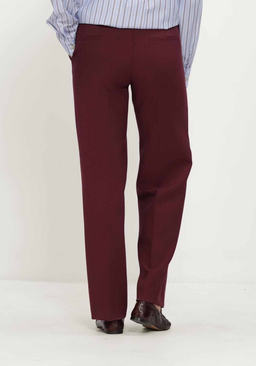 Bordeaux SELECTED WOMEN Pantalon SLFRITA MW WIDE PANT MEL - large