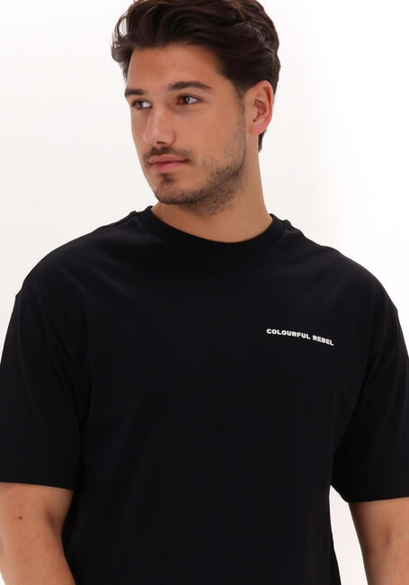Zwarte COLOURFUL REBEL T-shirt SUNSET BACK PRINT BASIC TEE - large