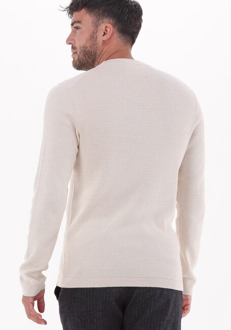 Beige SELECTED MEN Trui ROCKS LS KNIT CREW NECK W NAW - large