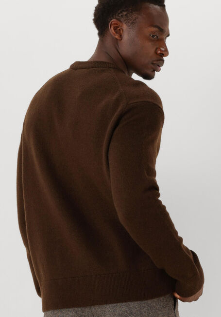 Bruine SELECTED MEN Trui SLHARNE LS KNIT RELAXED WOOL CREW NECK - large