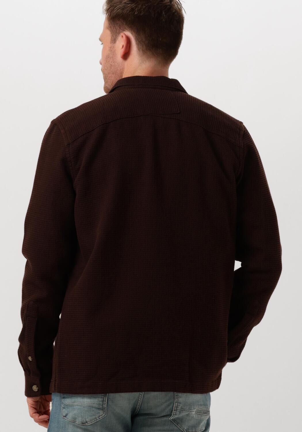 CAST IRON Heren Overhemden Long Sleeve Shirt Solid Regular Fit Bruin
