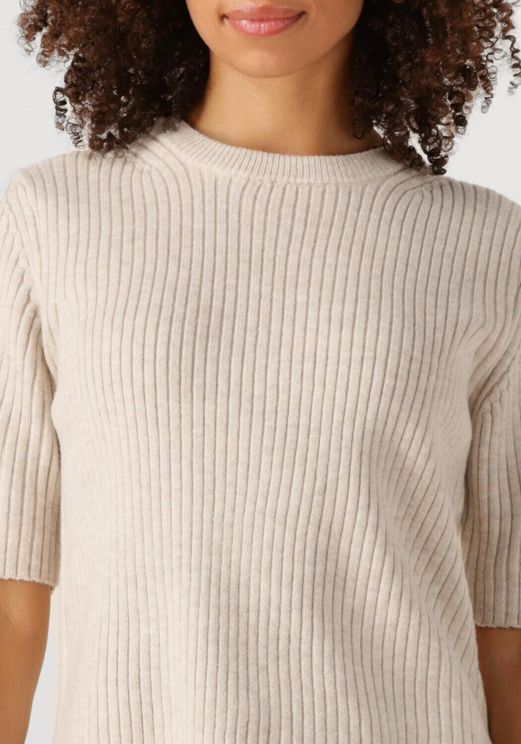 OBJECT Dames Truien & Vesten Objelva 2 4 Re O-neck Knit Beige