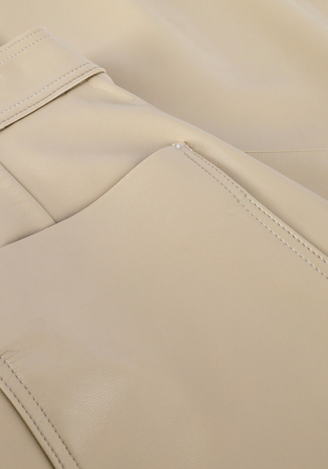 Beige VANILIA Pantalon FAUX LEATHER SIDE ZIP - large