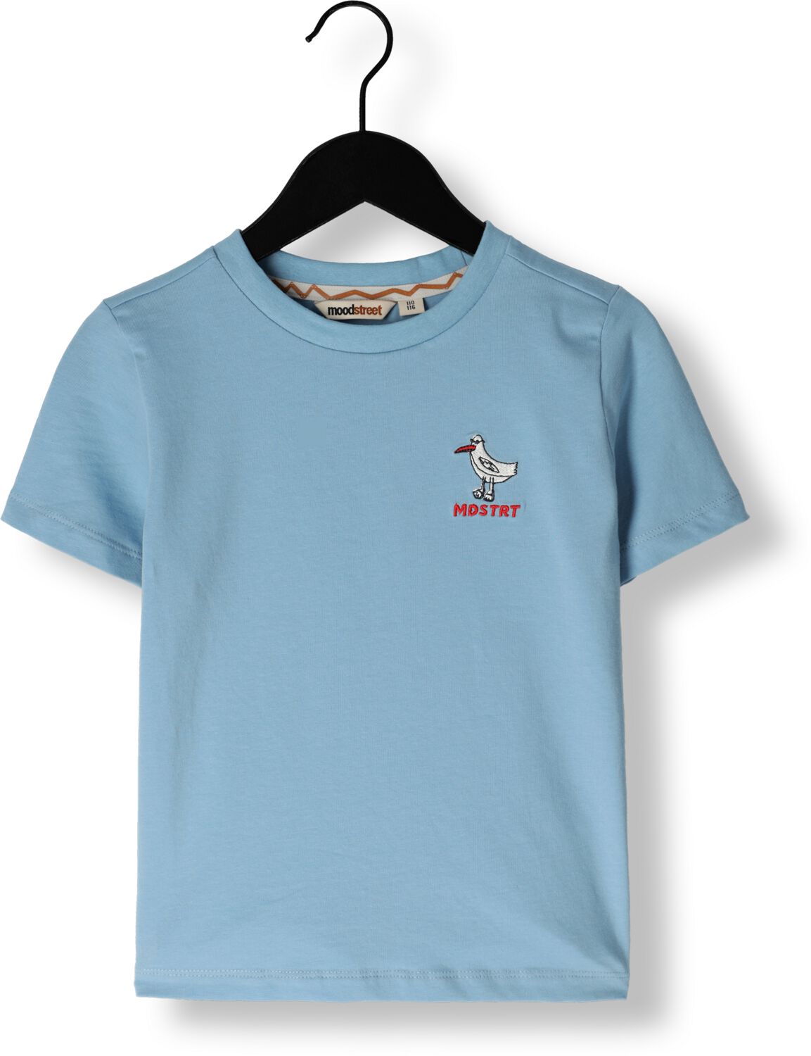 Moodstreet T-shirt met backprint lichtb lauw Blauw Jongens Stretchkatoen Ronde hals 146 152
