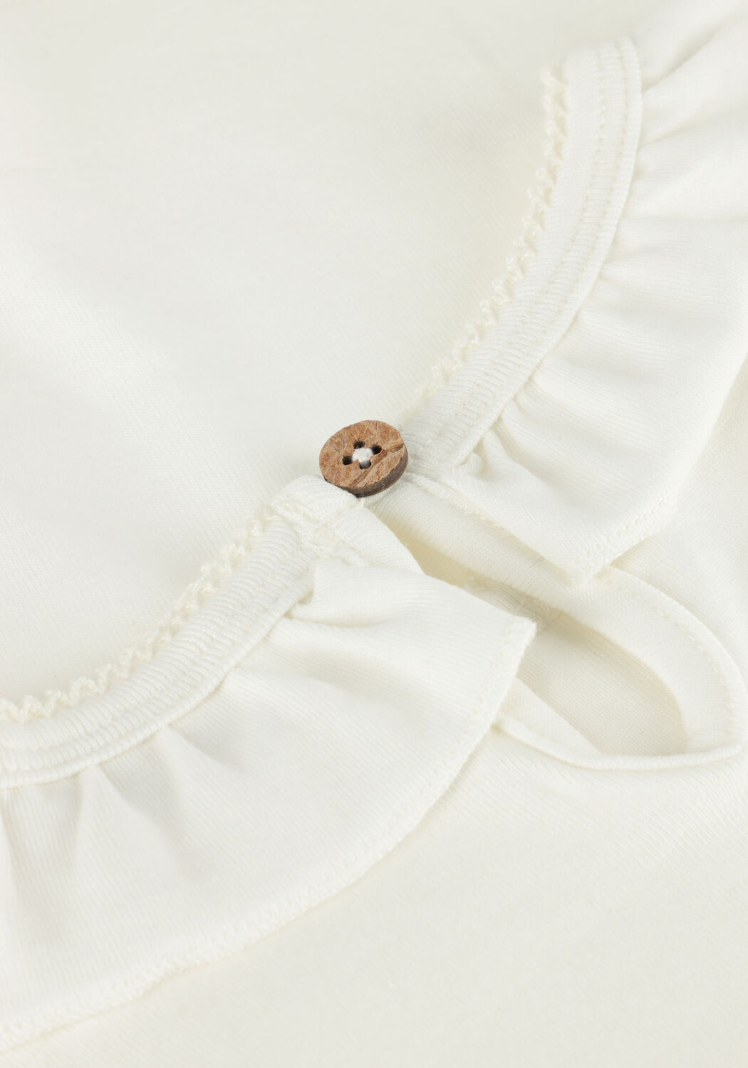 Witte LIL' ATELIER T-shirt NMFLALO TAN SS SLIM TOP LIL - large