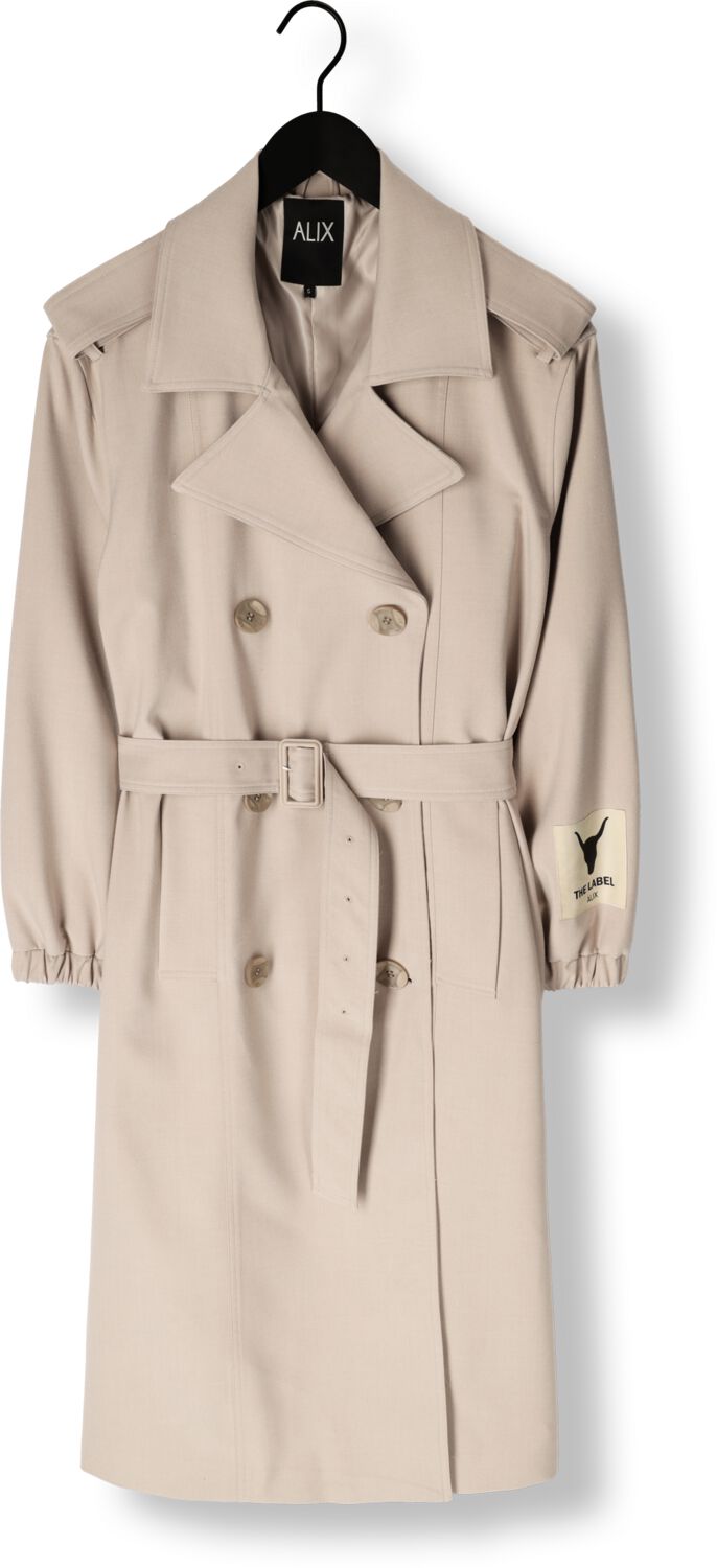 ALIX THE LABEL Dames Jassen Ladies Woven Trenchcoat Beige