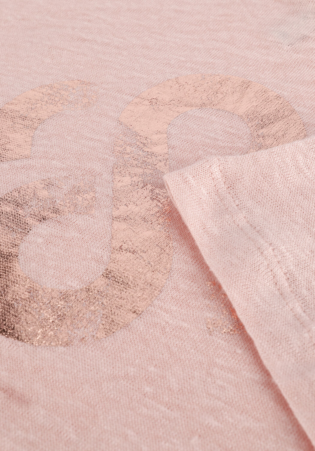 Roze SUMMUM T-shirt TEE LOGO ARTWORK LINEN JERSEY - large