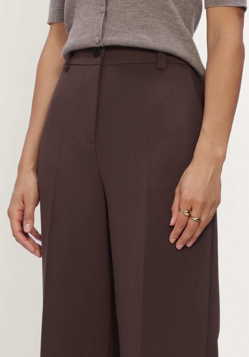 Bruine MODSTR&Ouml;M Wijde broek GALE PANTS - large