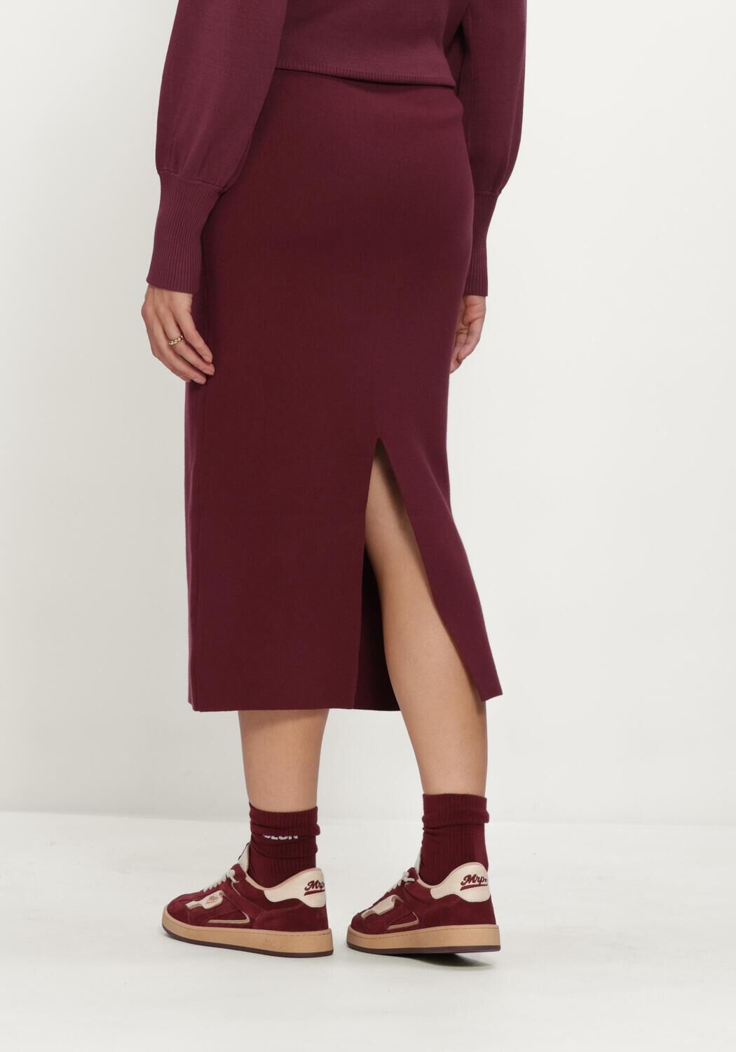 Bordeaux OBJECT Midirok OBJREYNARD HW KNIT SKIRT - large