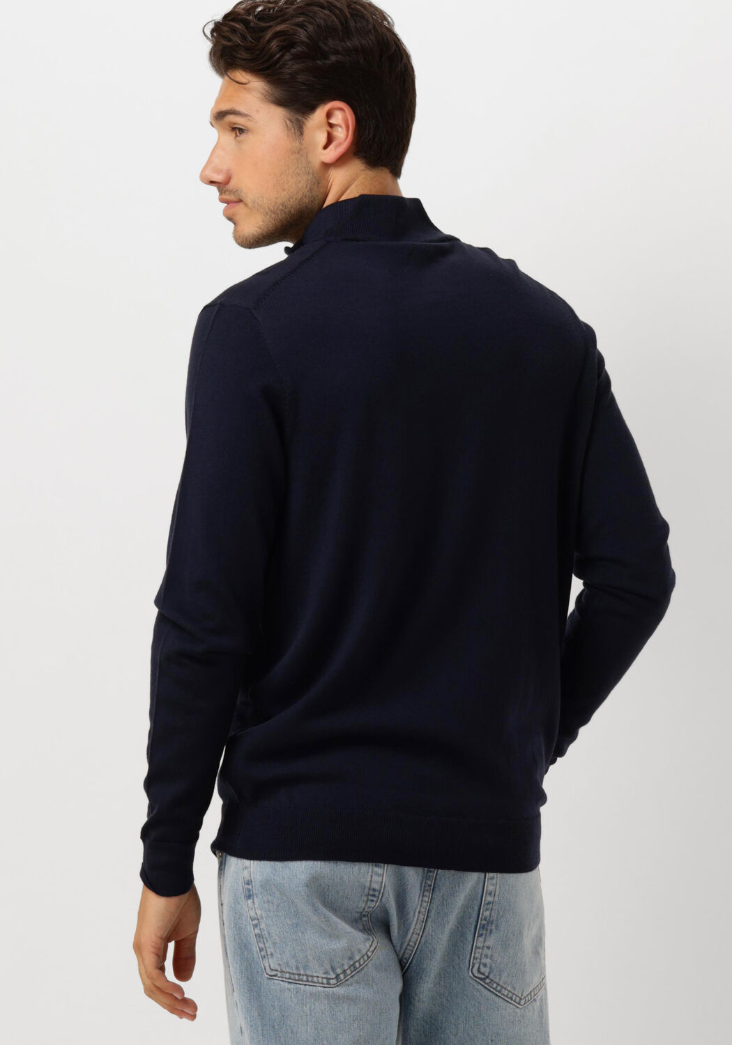 PROFUOMO Heren Truien & Vesten Pullover Half Zip Donkerblauw
