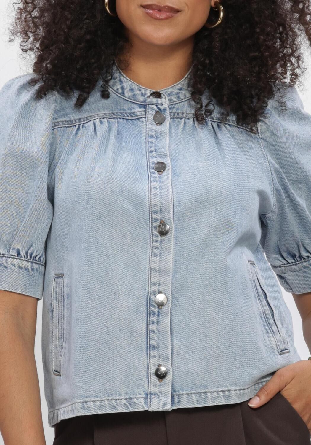 Lichtblauwe CO'COUTURE Blouses ASJACC DENIM BLOUSE - large