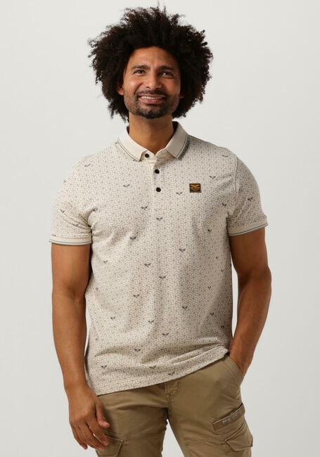Gebroken wit PME LEGEND Polo SHORT SLEEVE POLO FINE PIQUE ALL OVER PRINT - large