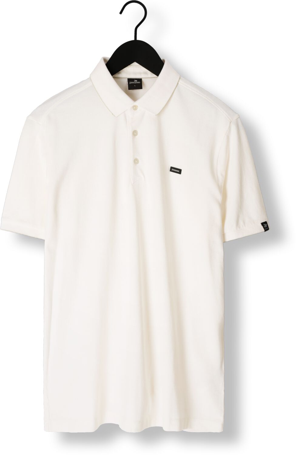 VANGUARD Heren Polo's & T-shirts Short Sleeve Polo Pique Waffle Structure Ecru