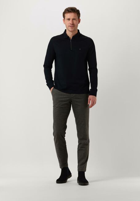 Donkerblauwe TOMMY HILFIGER Trui ZIP DRESS CASUAL SLIM LS POLO - large