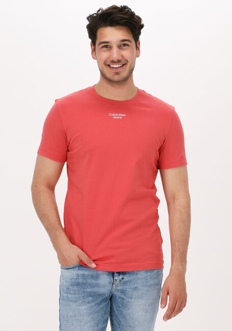 Oranje CALVIN KLEIN T-shirt STACKED LOGO TEE - large