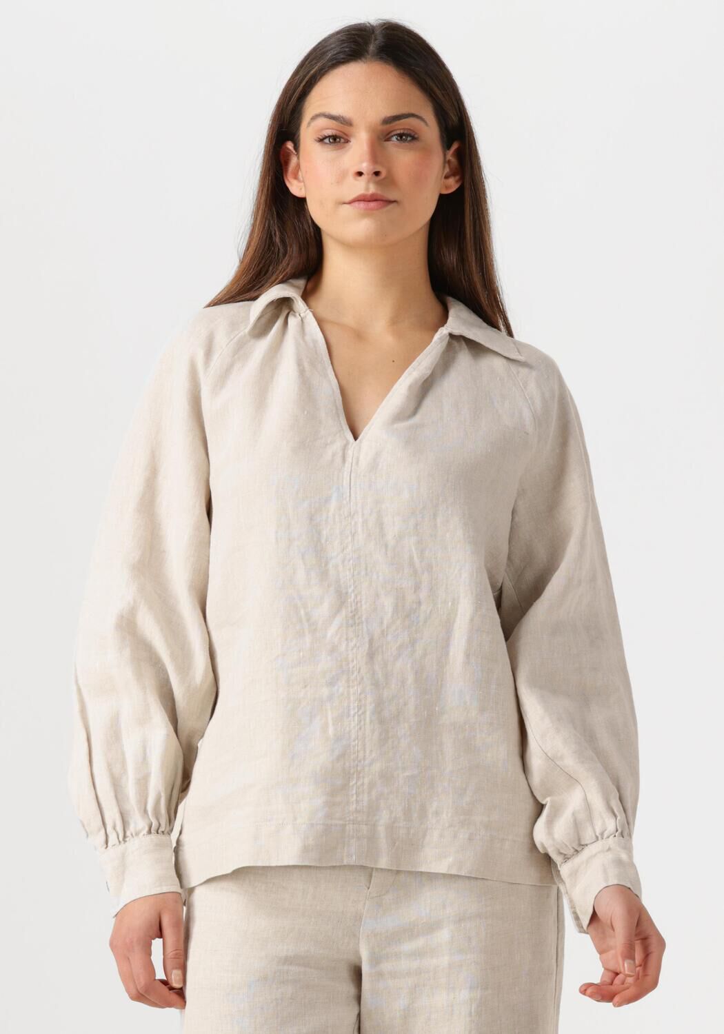 InWear Linnen Blouse Haze Melange Beige Dames