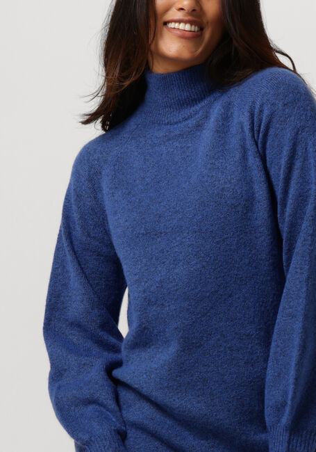 Blauwe Y.A.S. Midi jurk YASBALIS LS FUNNEL KNIT DRESS - large