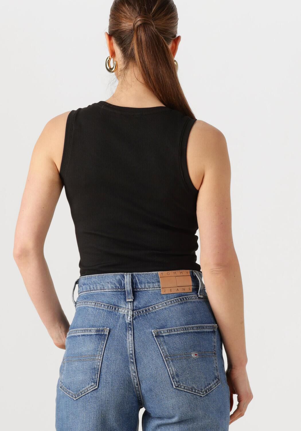 TOMMY JEANS Dames Tops & T-shirts Tjw Essential Rib Tank Ext Zwart