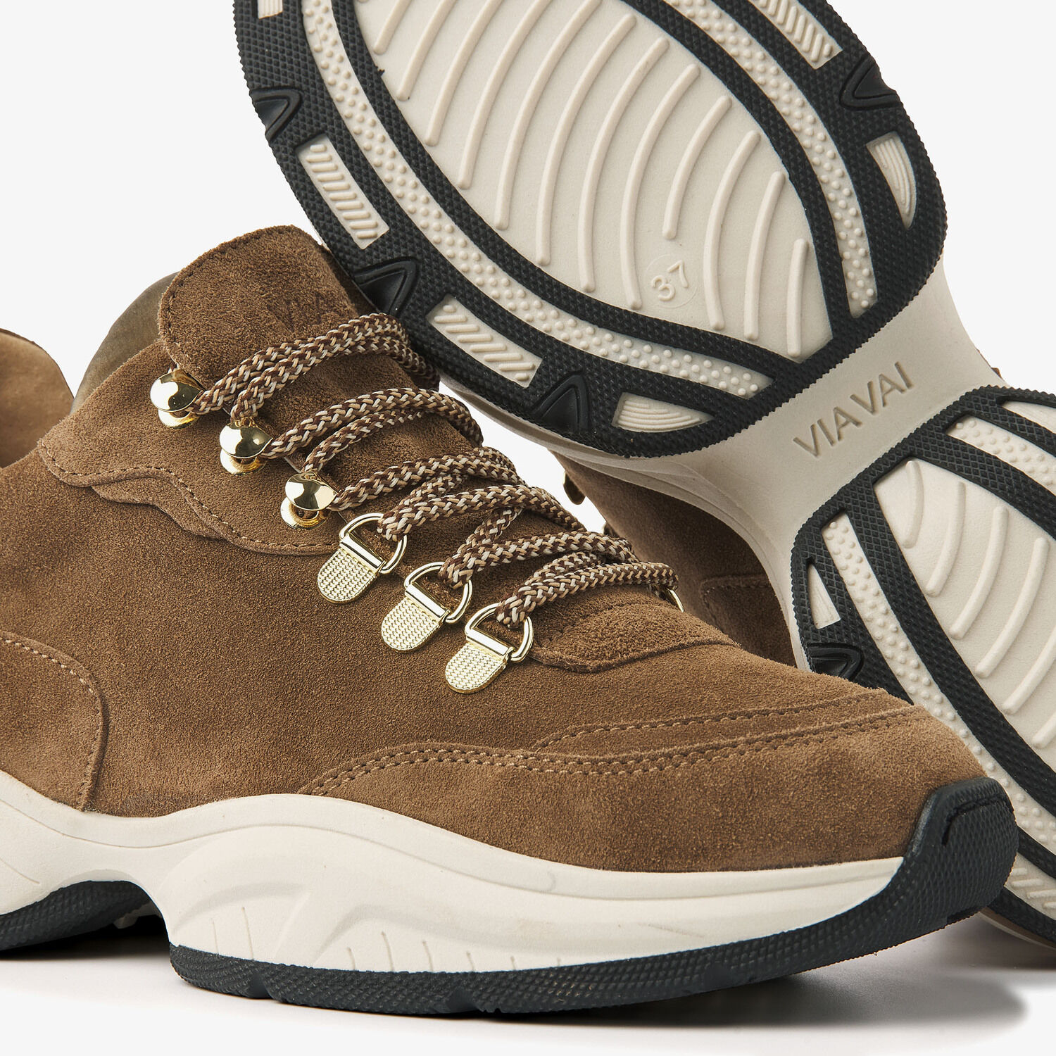 bruine via vai lage sneakers pepper clay