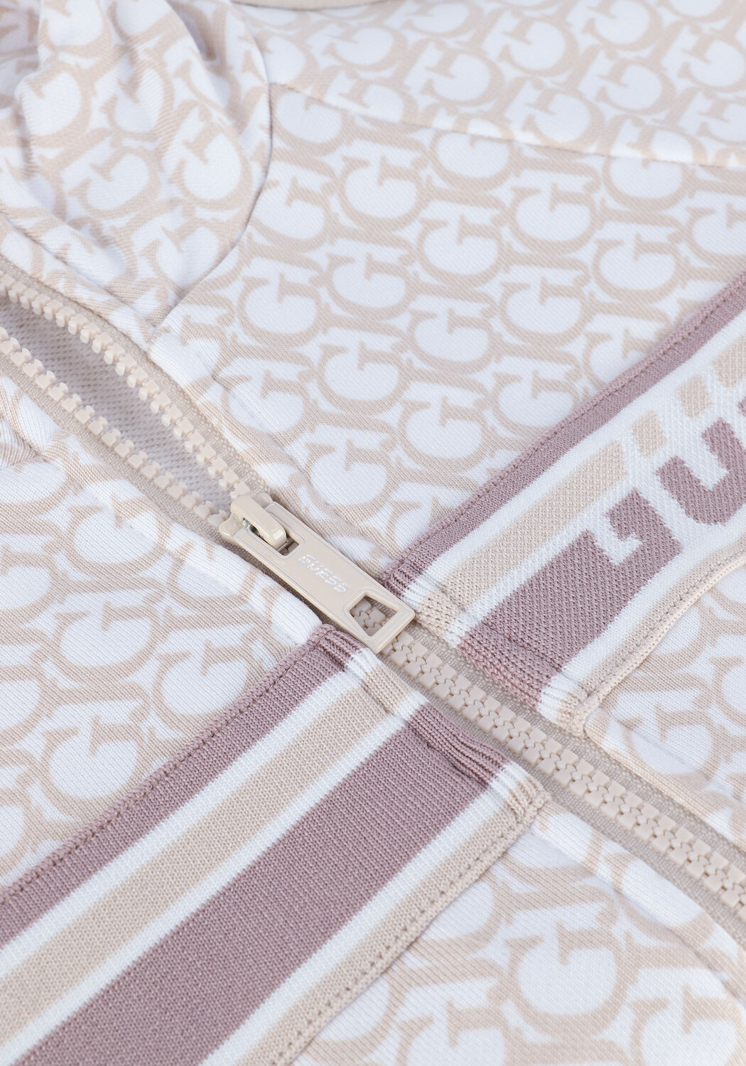 Creme GUESS Vest BRIANNE ZIP JACKET - large