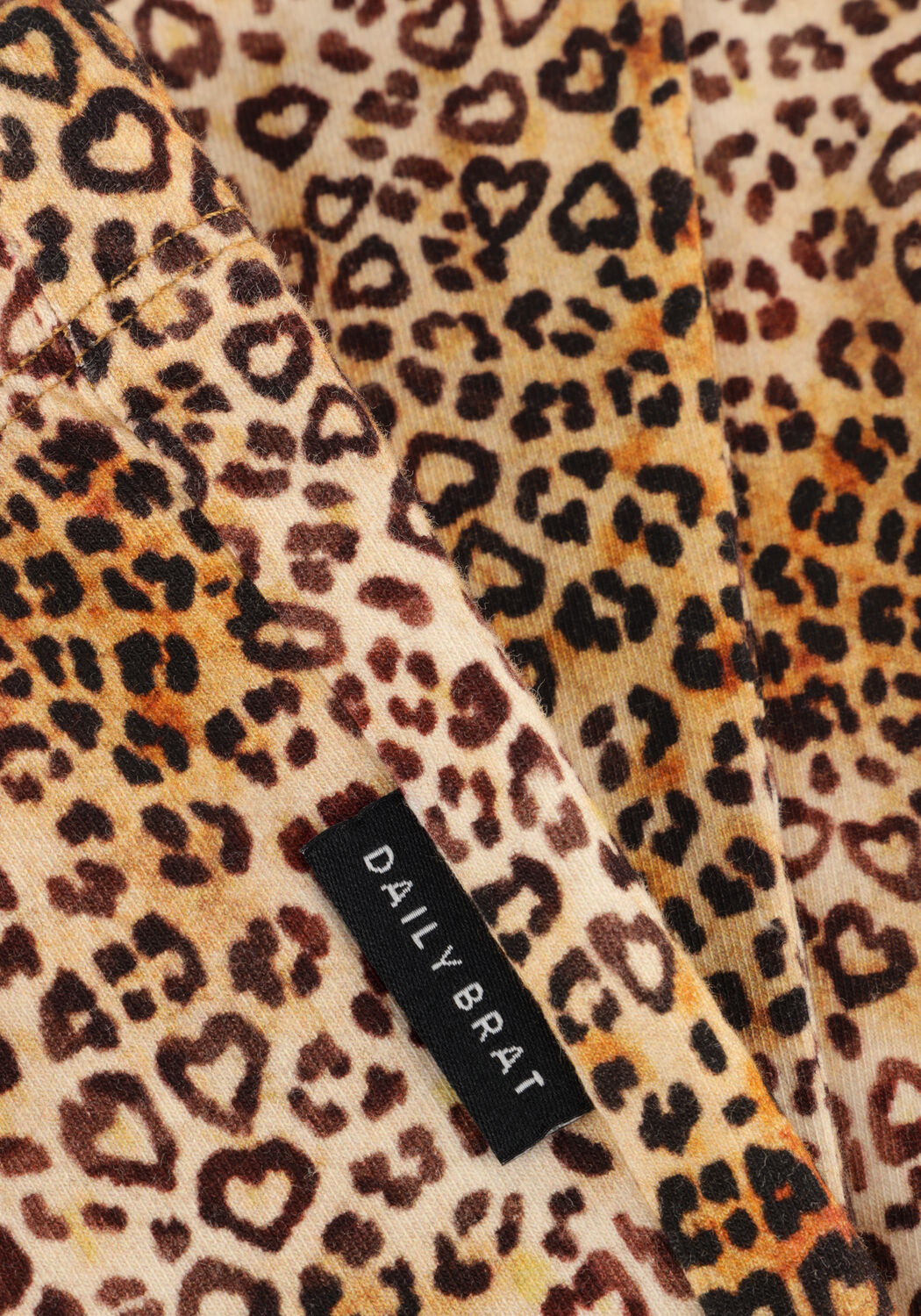 Bruine DAILY BRAT Flared broek LEOPARD HEART FLARED PANTS - large