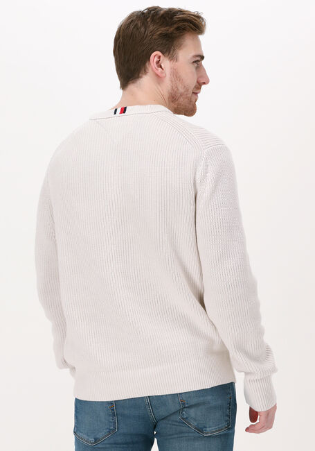 Beige TOMMY HILFIGER Trui RIB TEXTURE CREW NECK - large