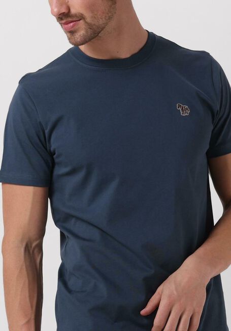 Blauwe PS PAUL SMITH Polo MENS SLIM FIT SS TSHIRT ZEBRA BADGE - large