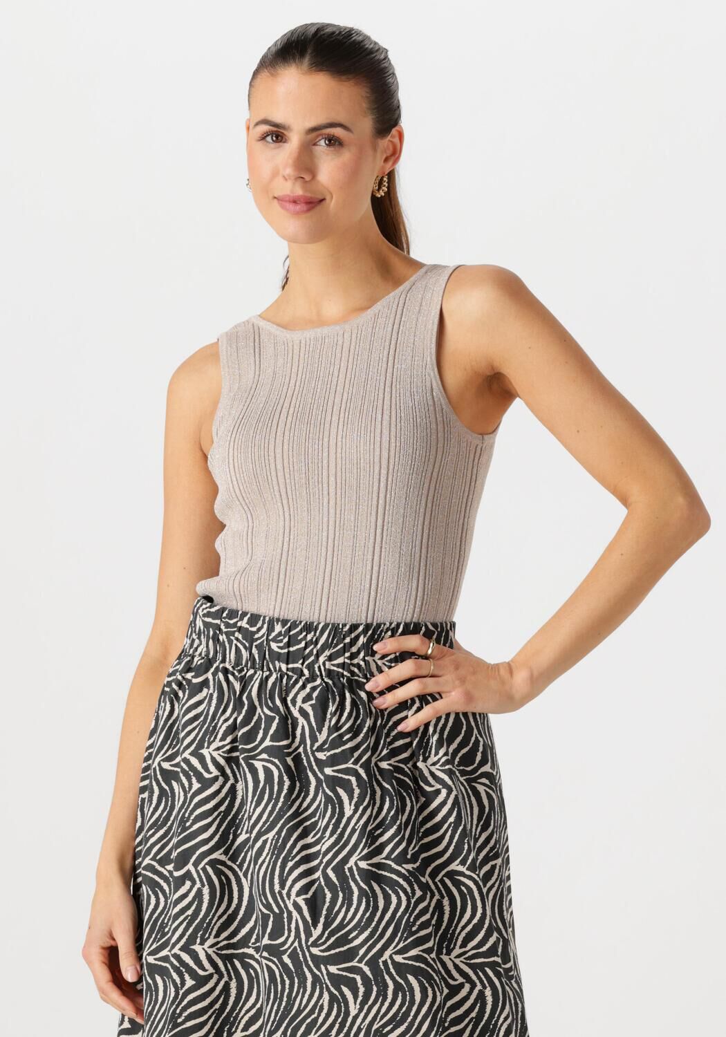 NEO NOIR Dames Tops & T-shirts Ollie Knit Top Beige