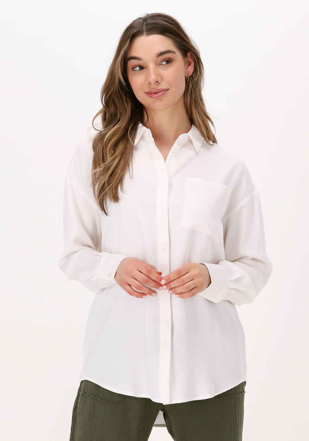 witte simple blouse woven blouse eloise es