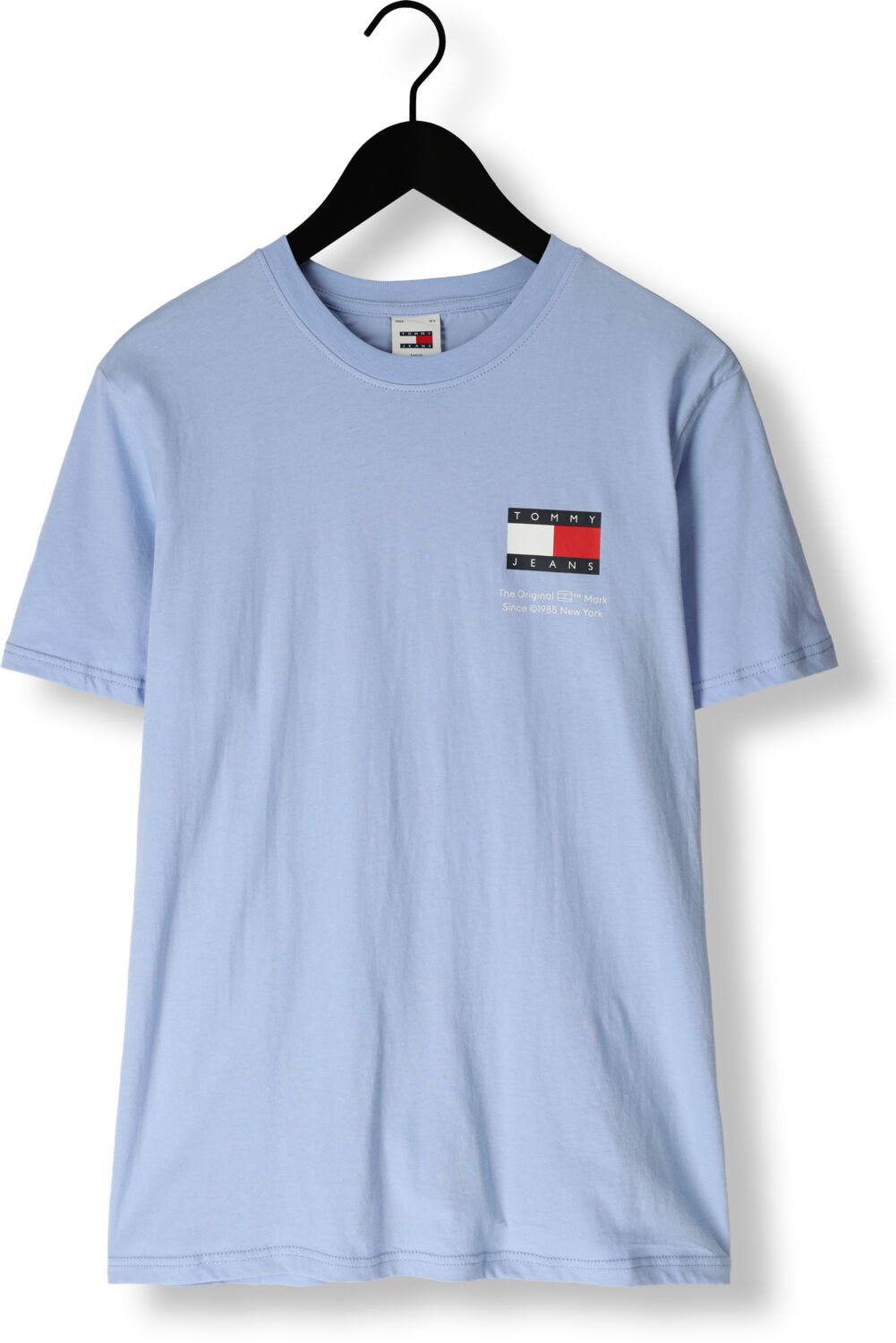 TOMMY JEANS Heren Polo's & T-shirts Tjm Slim Essential Flag Tee Lichtblauw