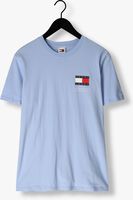 Lichtblauwe TOMMY JEANS T-shirt TJM SLIM ESSENTIAL FLAG TEE