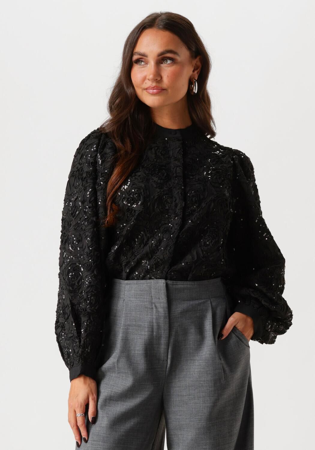 Y.A.S. Dames Blouses Yasrosy Ls Shirt Zwart