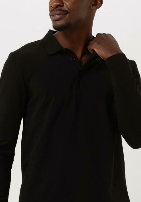 Zwarte PUREWHITE Polo POLO LONG SLEEVE WITH LOGO TAPE ON SLEEVE - large