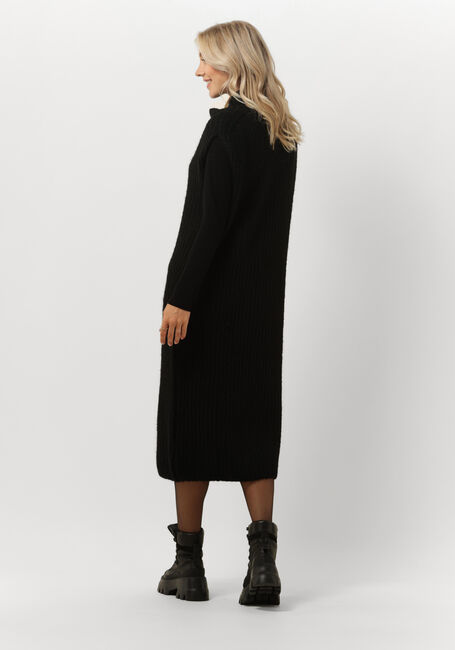 Zwarte 10DAYS Midi jurk TURTLE NECK DRESS - large
