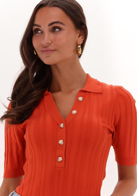 Oranje OBJECT Top LYANA KNIT S/S PULLOVER - large