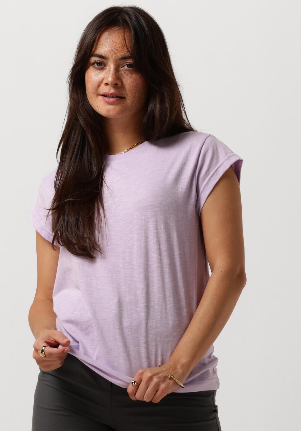 Minus Lila Trendy Tee voor Casual Uitjes Purple Dames