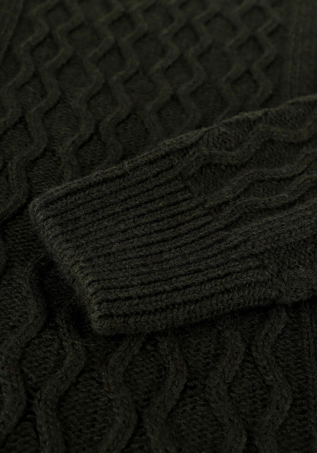 Olijf FOR&Eacute;T Trui GROW WOOL CABLE KNIT - large