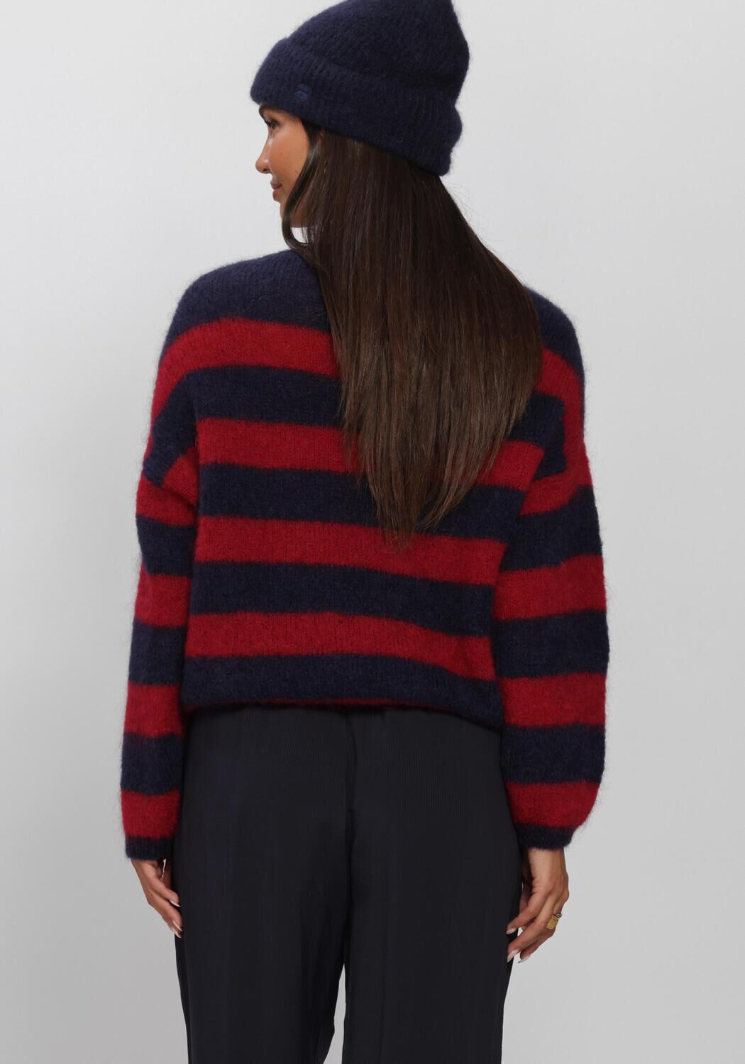 Bordeaux BY-BAR Trui GIGI STRIPE PULLOVER - large
