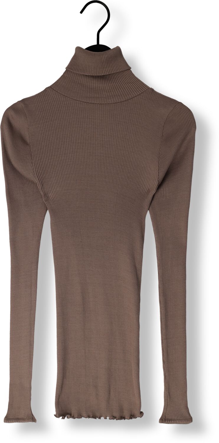 ROSEMUNDE Dames Truien & Vesten Silk T-shirt W Roller Neck Taupe