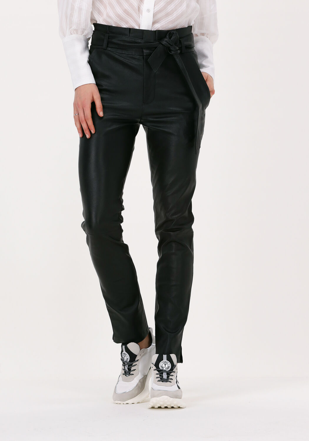 Pantalon paper bag clearance cuir