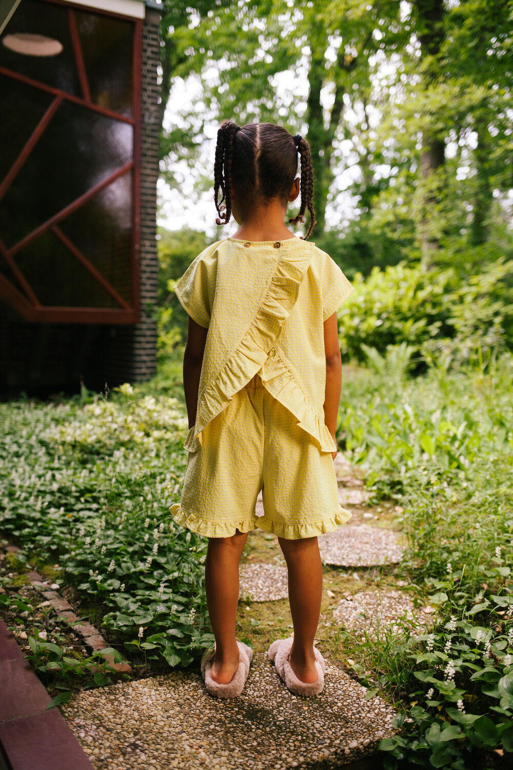 Gele DAILY BRAT Top CHLOE CHECKED TOP - large