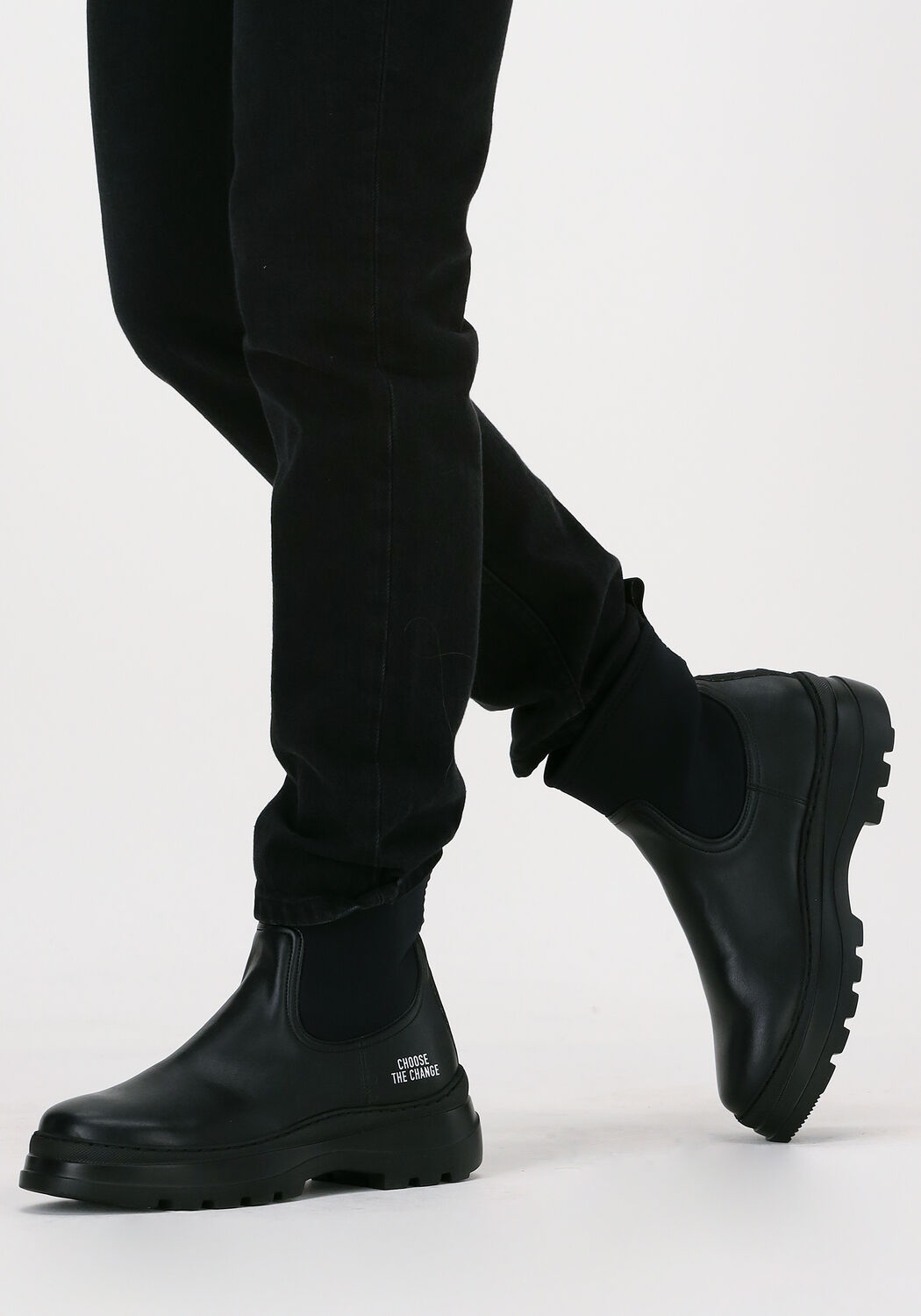 Zwarte WOMSH Chelsea boots LOOP INK - large